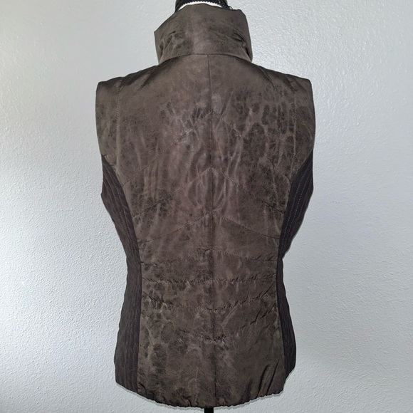 Bonita Dark Brown Y2K Puffer Vest Size Medium - Picture 3 of 6